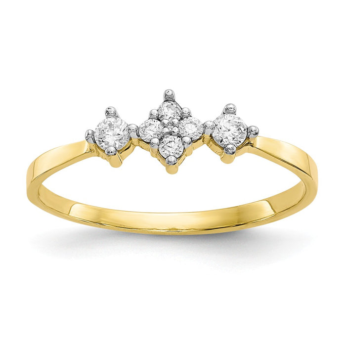 10k Yellow Gold CZ Ring, Size: 6