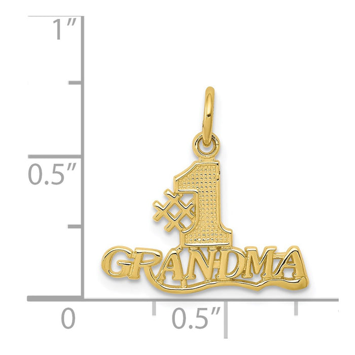 Million Charms 10K Yellow Gold Themed #1 Grandma Charm