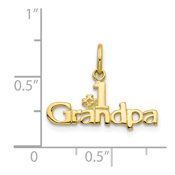 Million Charms 10K Yellow Gold Themed #1 Grandpa Charm