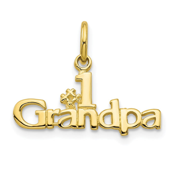 Million Charms 10K Yellow Gold Themed #1 Grandpa Charm