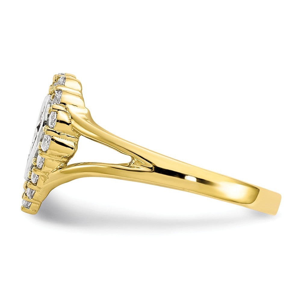 10k Two-Tone Gold Sweet 15 Heart Ring, Size: 6
