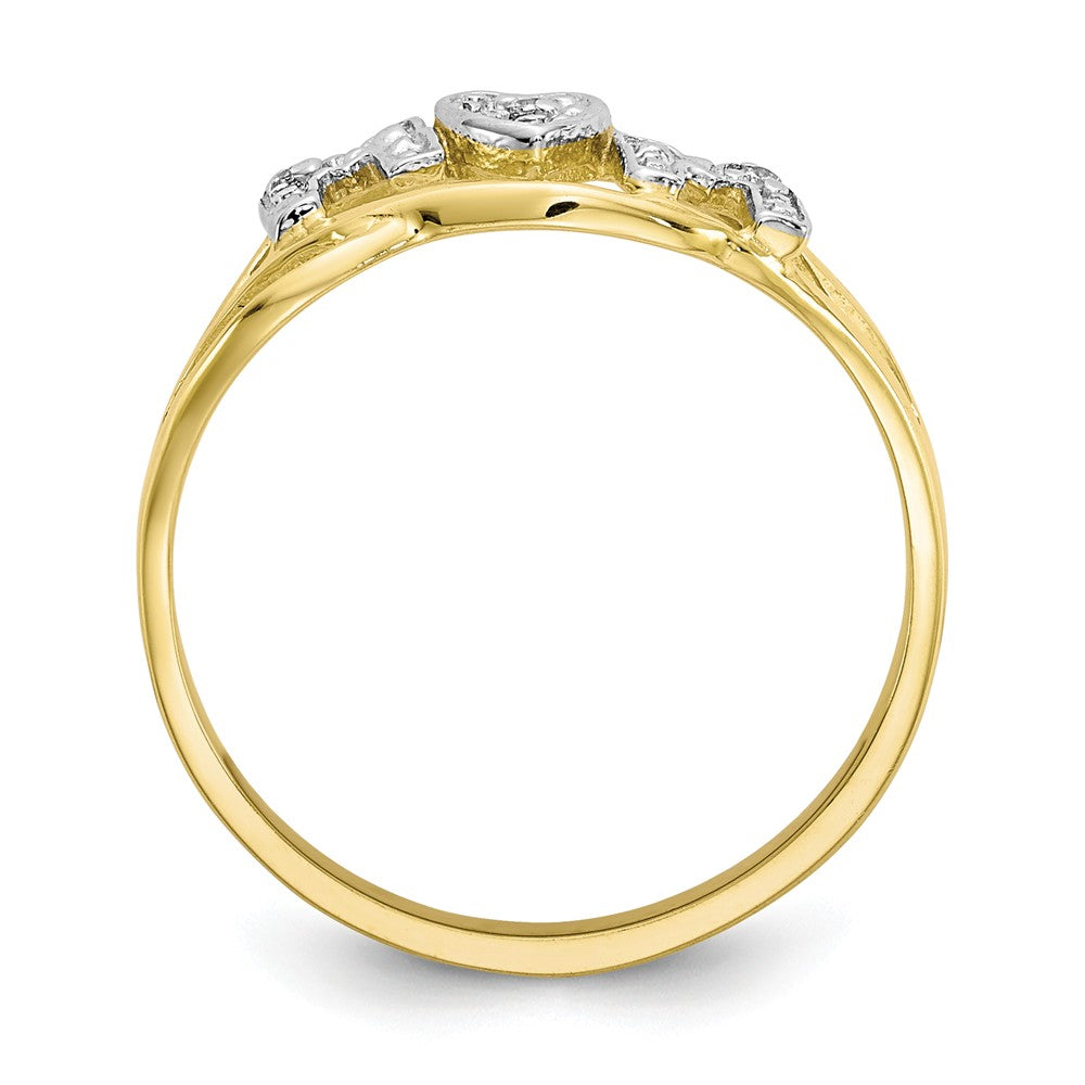 10k & Rhodium Mom Ring, Size: 7