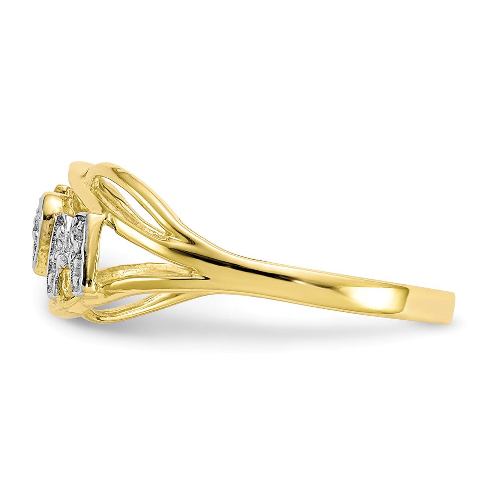 10k & Rhodium Mom Ring, Size: 7