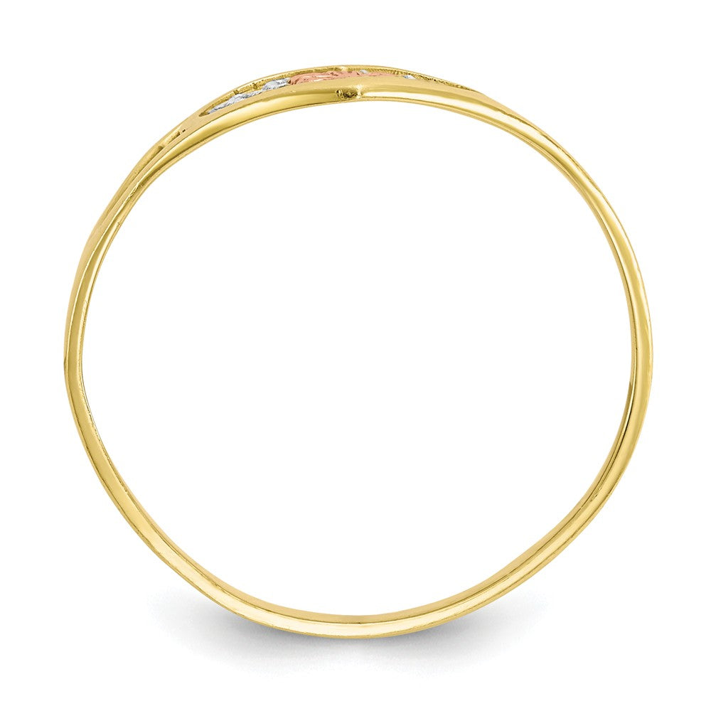 10k Two-Tone Gold & Rhodium Mommy Heart Ring, Size: 7