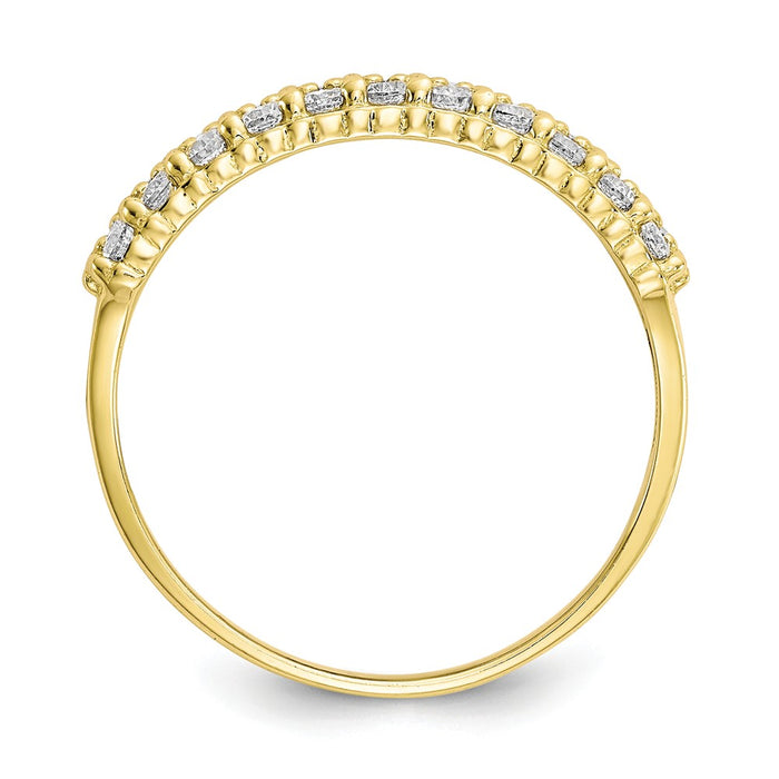 10k Yellow Gold Fancy CZ Ring, Size: 7