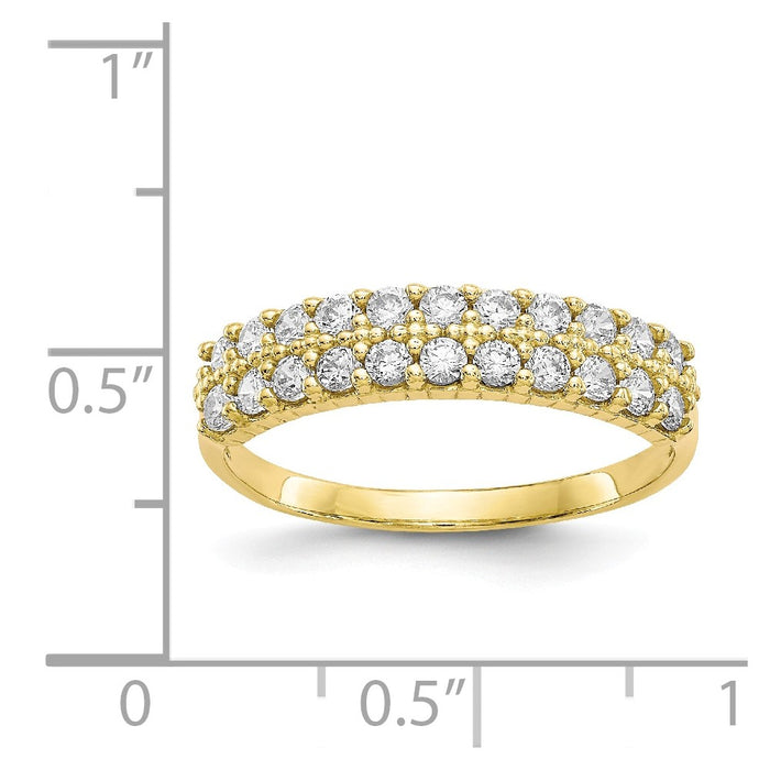 10k Yellow Gold Fancy CZ Ring, Size: 7