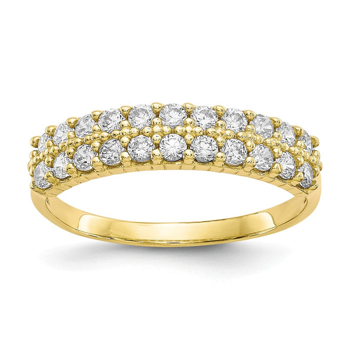 10k Yellow Gold Fancy CZ Ring, Size: 7