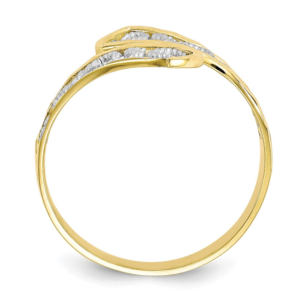 10k & Rhodium Filigree Ring, Size: 6