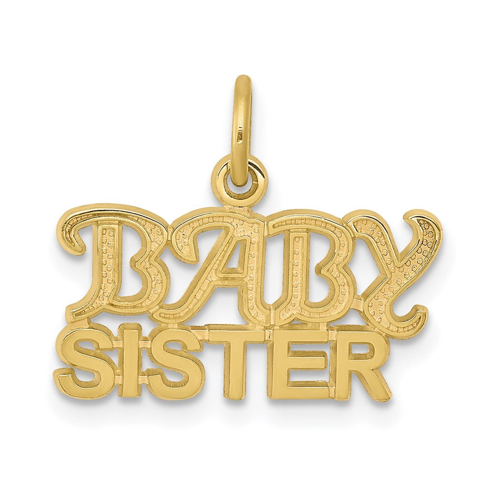 Million Charms 10K Yellow Gold Themed Baby Sister Charm