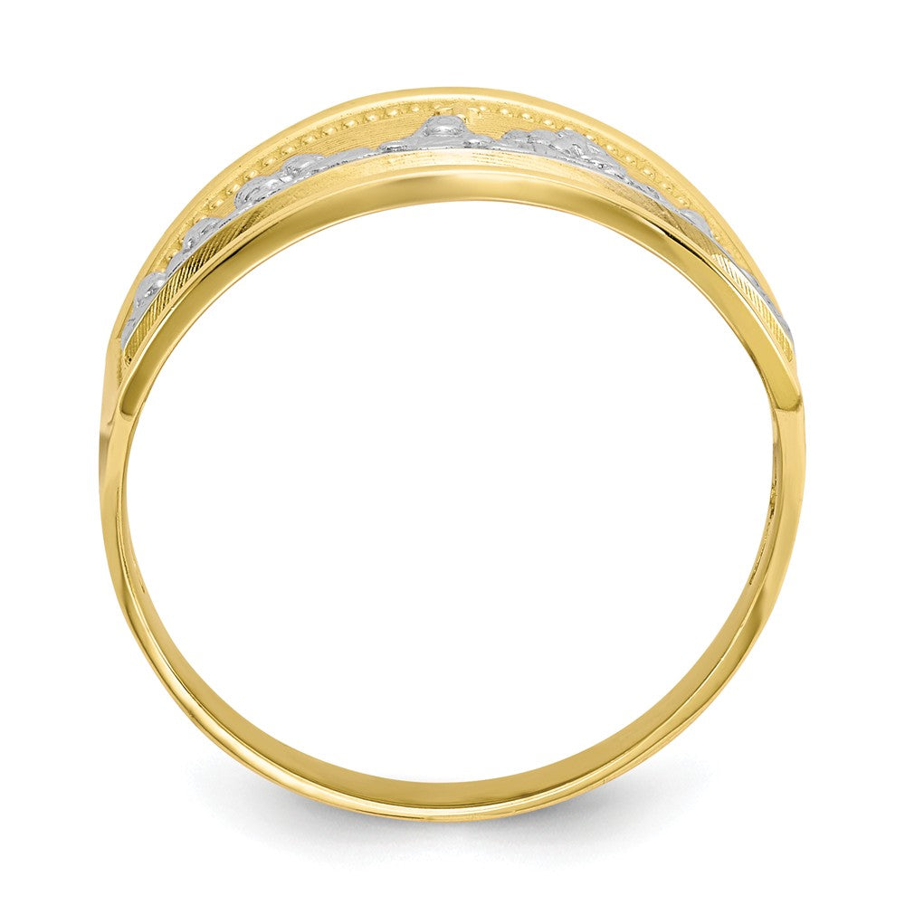 10k & Rhodium Ladies Last Supper Ring, Size: 6