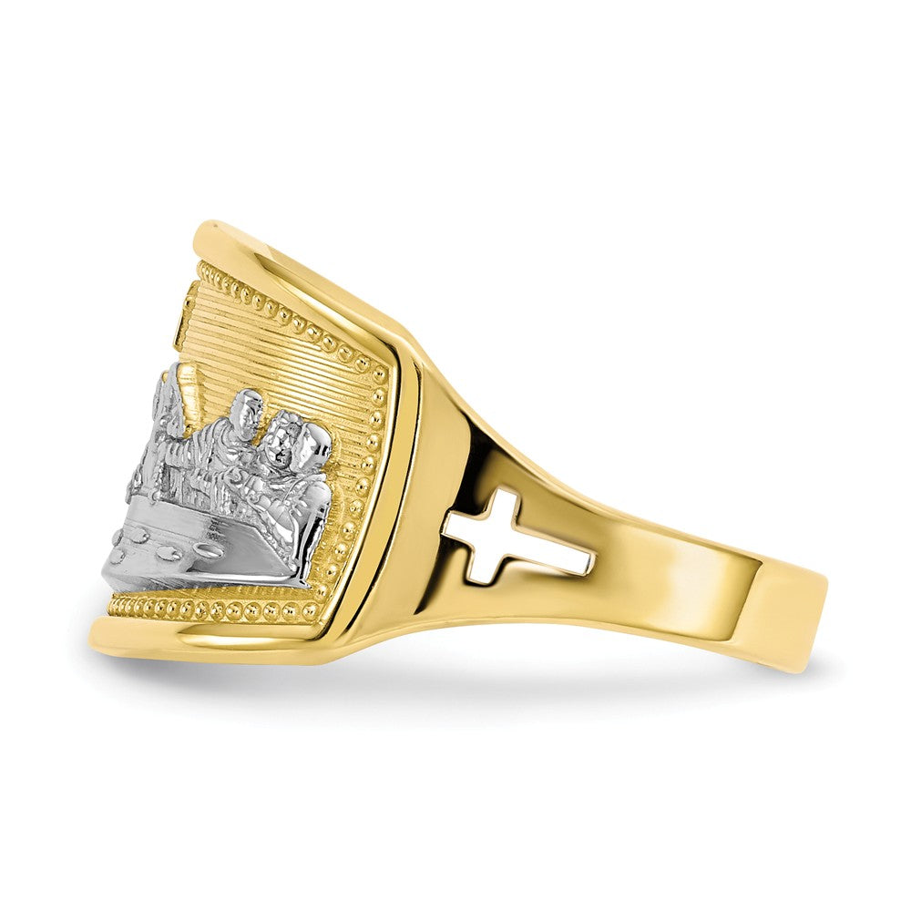 10k & Rhodium Ladies Last Supper Ring, Size: 6