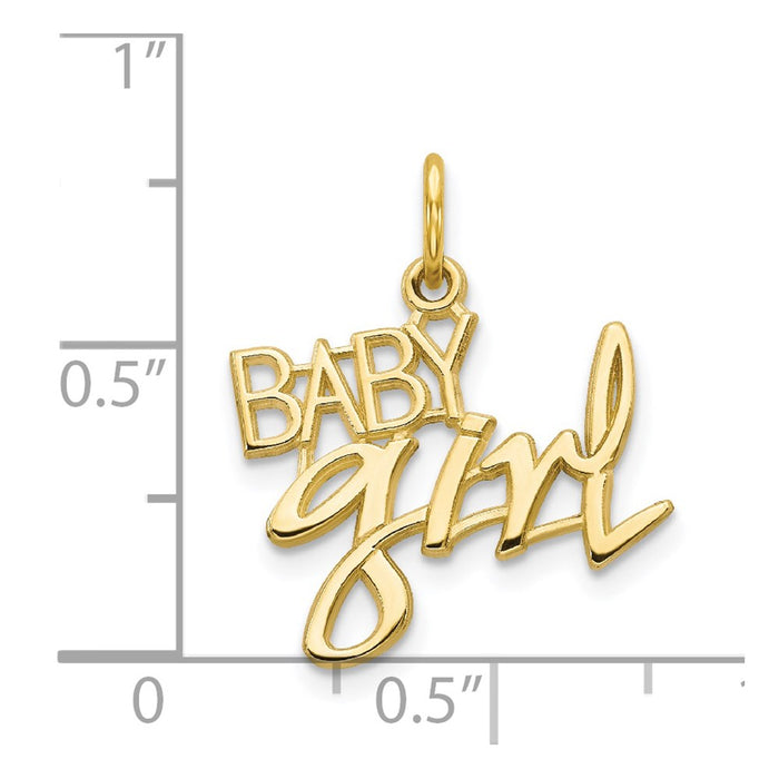 Million Charms 10K Yellow Gold Themed Baby Girl Charm