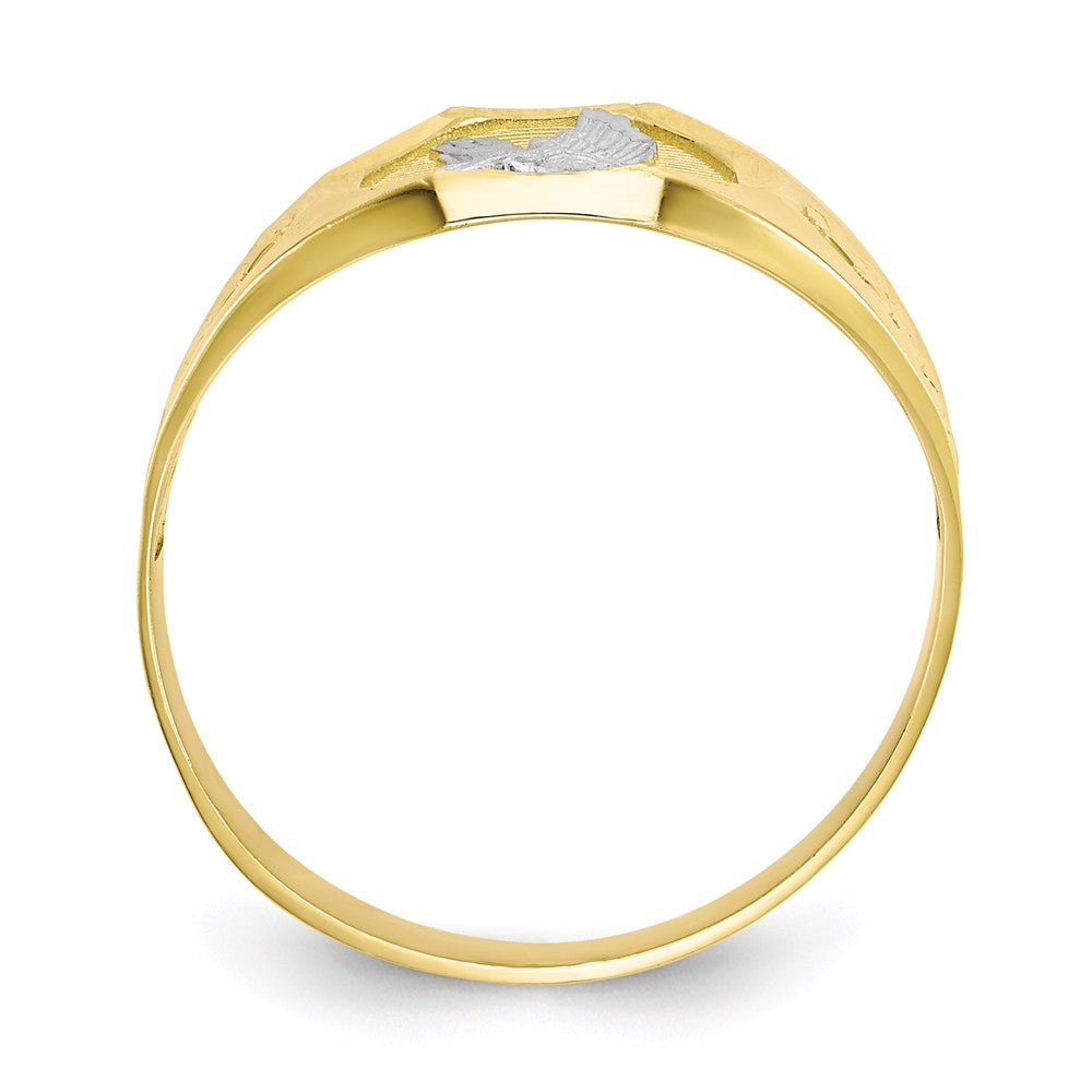 10k & Rhodium Men's Eagle Ring, Size: 10