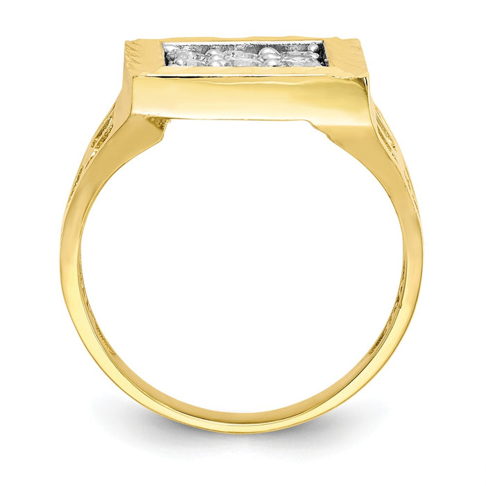 10k Yellow Gold Men's CZ Ring, Size: 10