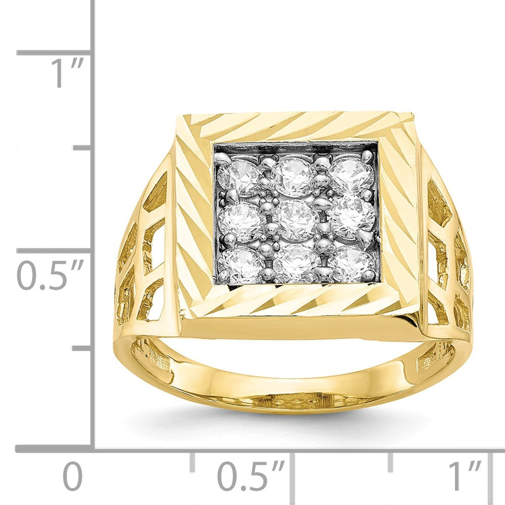 10k Yellow Gold Men's CZ Ring, Size: 10