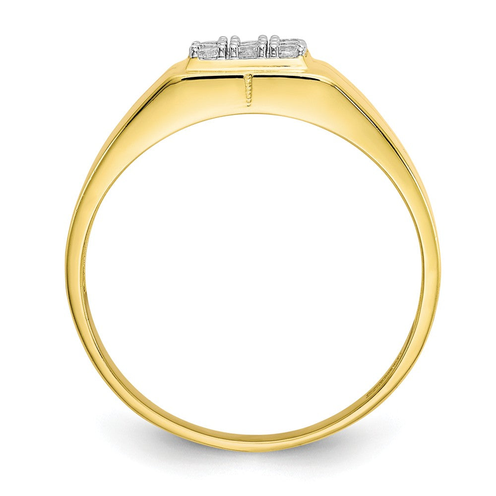 10k Yellow Gold Men's CZ Ring, Size: 11