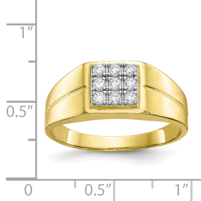 10k Yellow Gold Men's CZ Ring, Size: 11