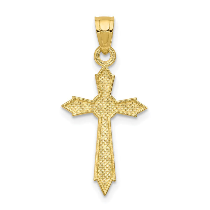 Million Charms 10K Yellow Gold Themed Passion Relgious Cross Pendant