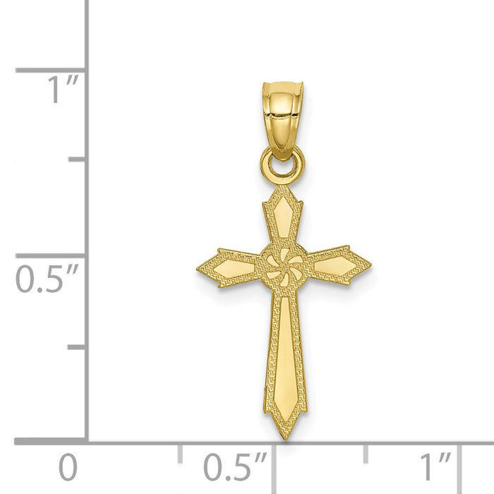 Million Charms 10K Yellow Gold Themed Passion Relgious Cross Pendant