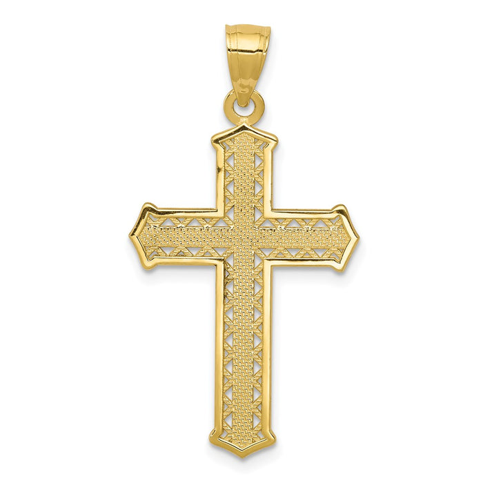 Million Charms 10K Yellow Gold Themed Relgious Cross Pendant