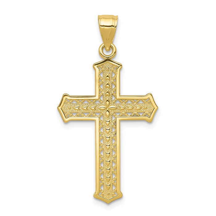 Million Charms 10K Yellow Gold Themed Relgious Cross Pendant