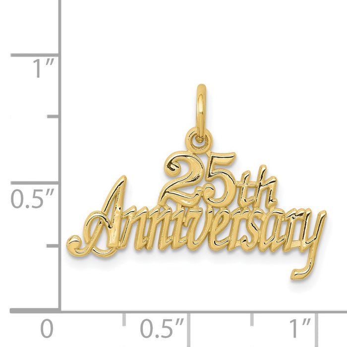 Million Charms 10K Yellow Gold Themed 25Th Anniversary Milestone Charm