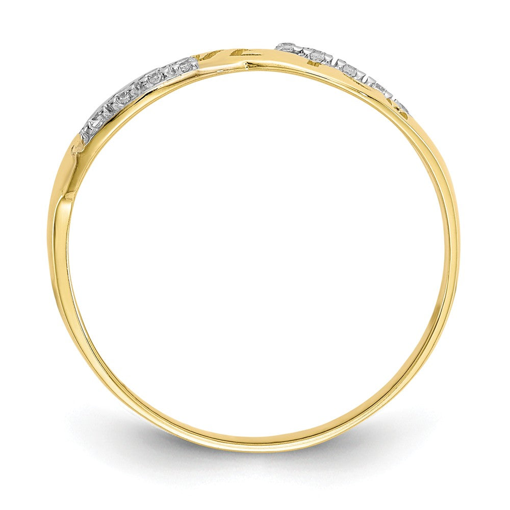 10k CZ I Love You Ring, Size: 6