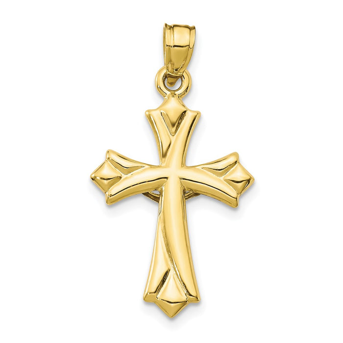 Million Charms 10K Yellow Gold Themed Reversible Relgious Crucifix /Relgious Cross Pendant