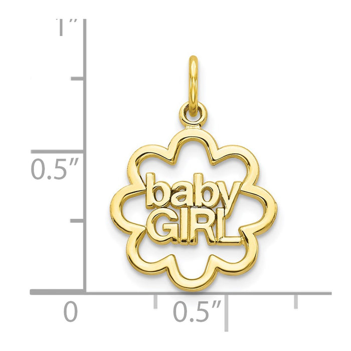 Million Charms 10K Yellow Gold Themed Baby Girl Charm