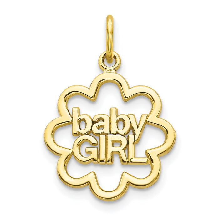 Million Charms 10K Yellow Gold Themed Baby Girl Charm