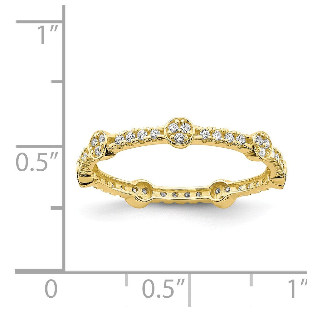 10k Yellow Gold CZ Ring, Size: 7