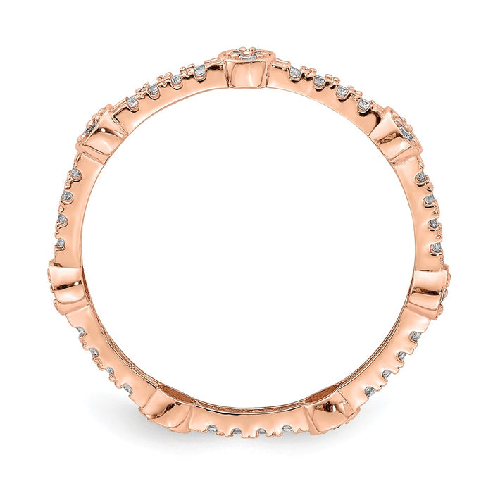 10K Rose Gold CZ Ring, Size: 7