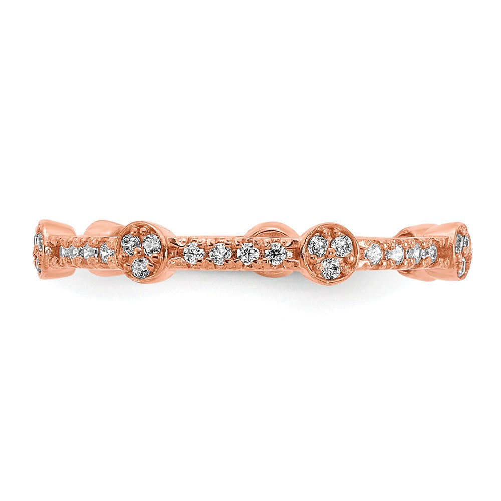 10K Rose Gold CZ Ring, Size: 7