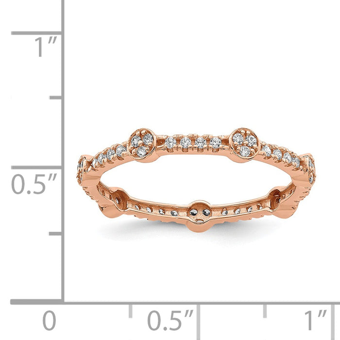 10K Rose Gold CZ Ring, Size: 7