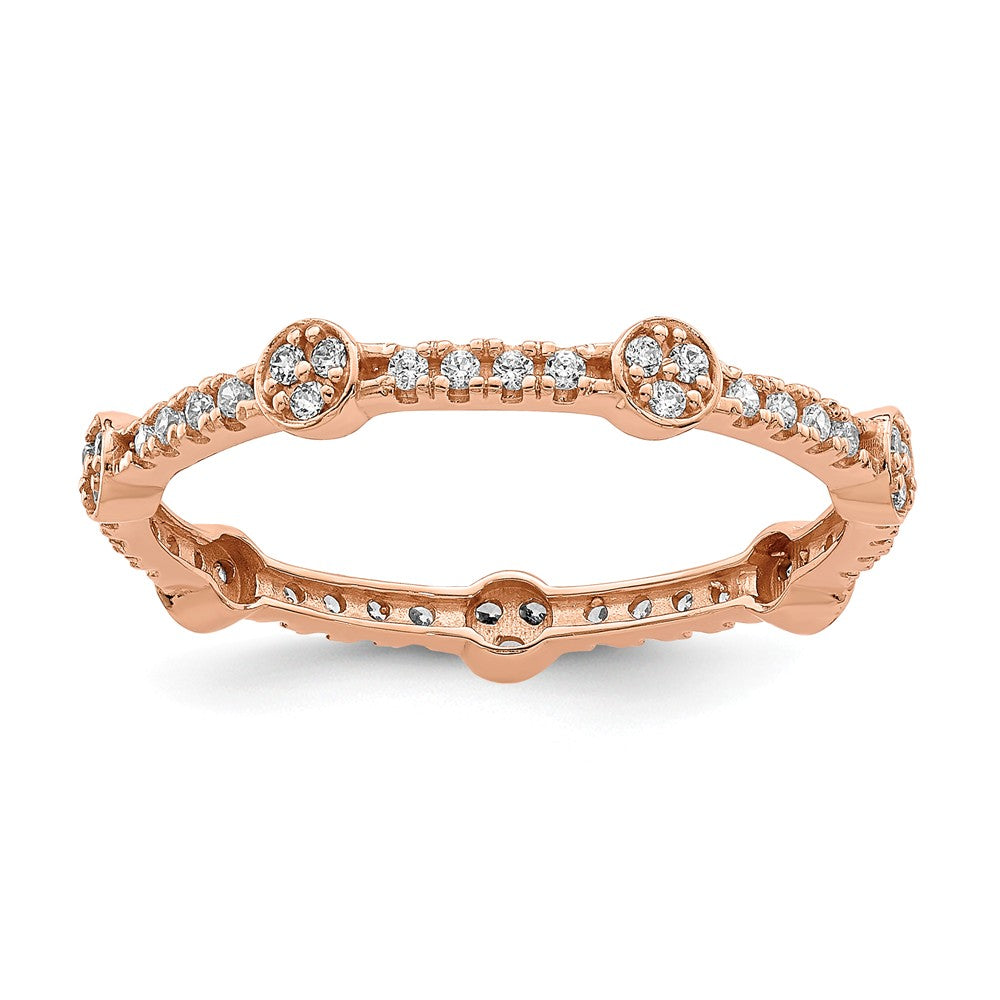 10K Rose Gold CZ Ring, Size: 7