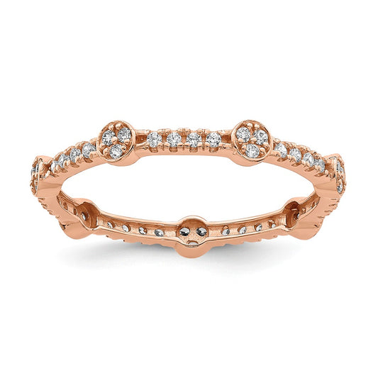 10K Rose Gold CZ Ring, Size: 7