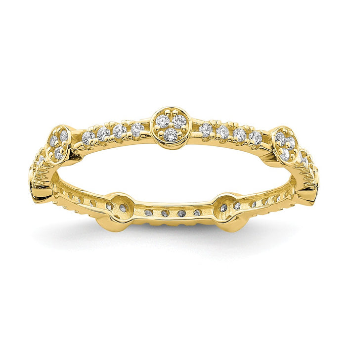10k Yellow Gold CZ Ring, Size: 7
