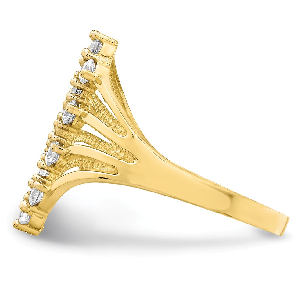 10k Yellow Gold CZ 9-Stone Ring, Size: 7