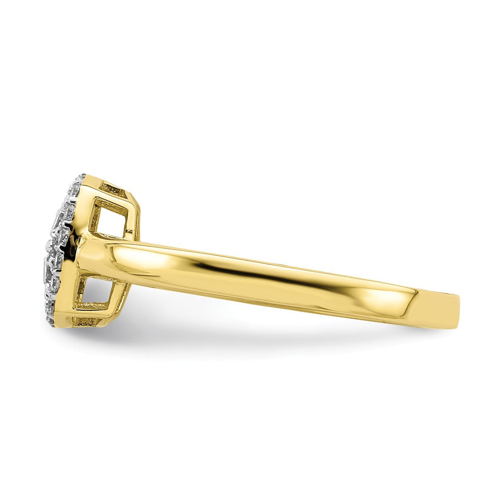 10k Yellow Gold Square CZ Fancy Ring, Size: 6.75