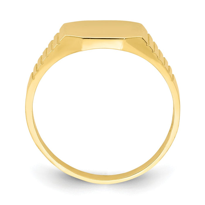 10k Yellow Gold Signet Baby Ring, Size: 1.5