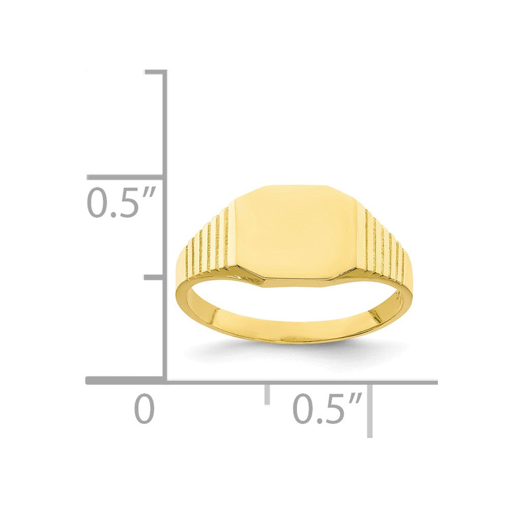 10k Yellow Gold Signet Baby Ring, Size: 1.5