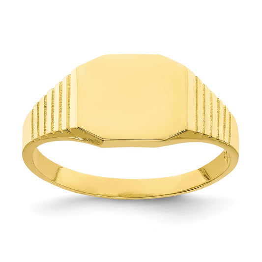10k Yellow Gold Signet Baby Ring, Size: 1.5