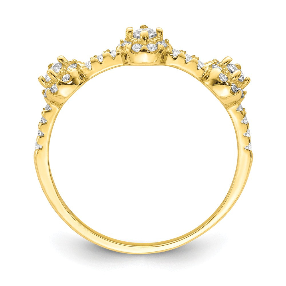 10k Yellow Gold CZ Stackable Ring, Size: 7