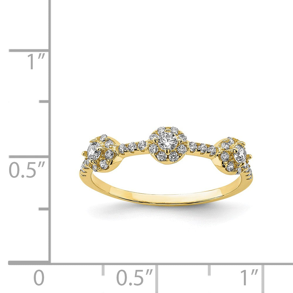 10k Yellow Gold CZ Stackable Ring, Size: 7