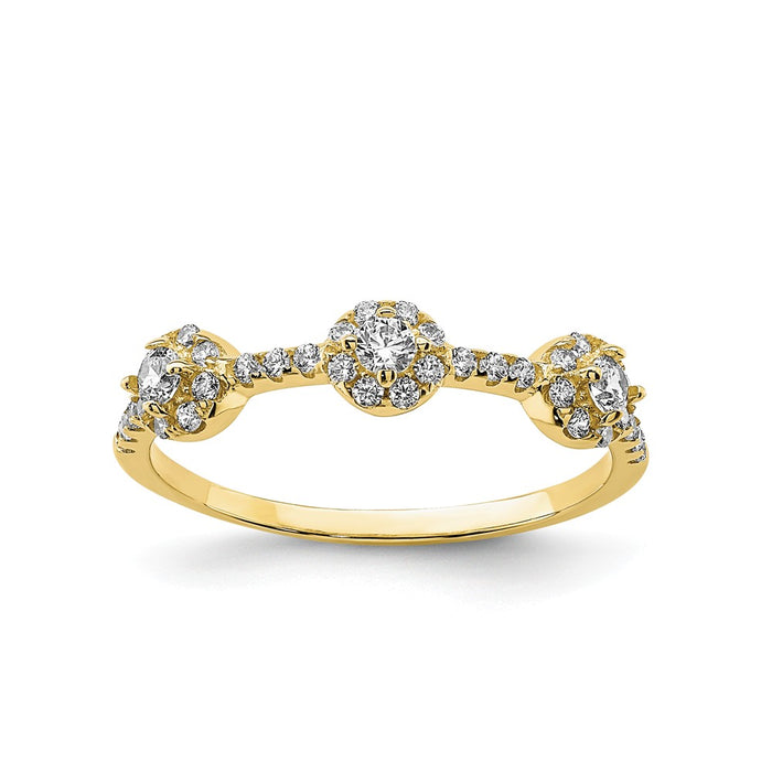 10k Yellow Gold CZ Stackable Ring, Size: 7