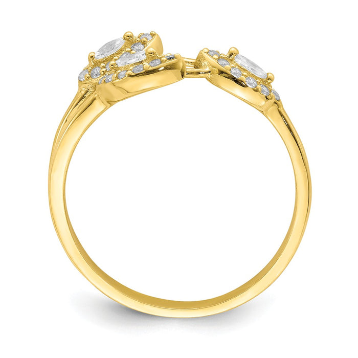 10k Yellow Gold CZ Fancy Ring, Size: 7