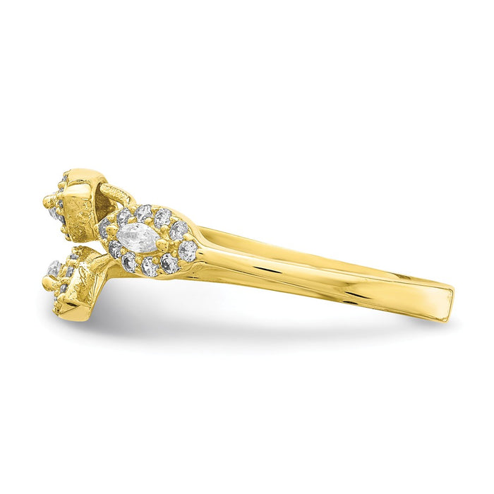 10k Yellow Gold CZ Fancy Ring, Size: 7