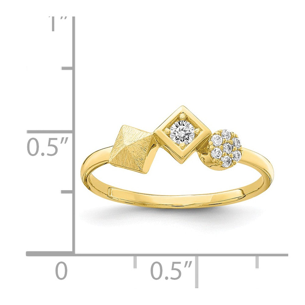 10k Yellow Gold CZ Ring, Size: 7