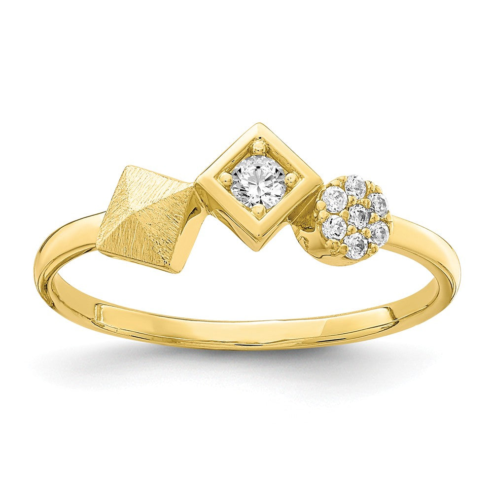 10k Yellow Gold CZ Ring, Size: 7