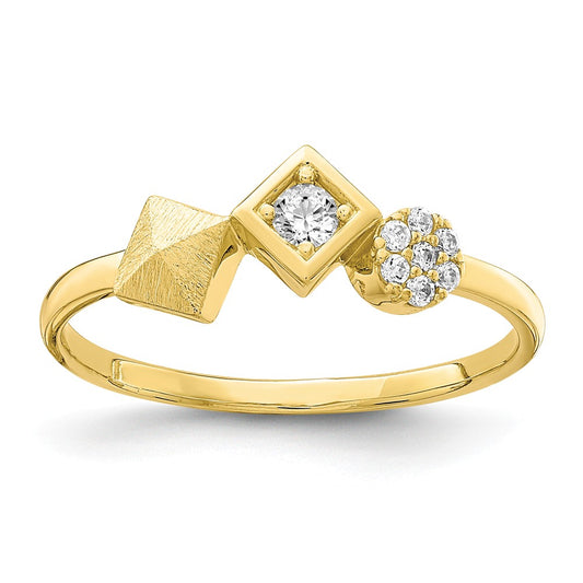 10k Yellow Gold CZ Ring, Size: 7